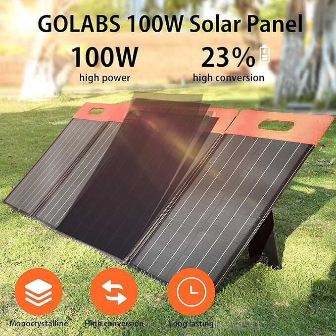 GOLABS SF60 Portable Solar Panel Monocrystalline Kickstand - Orange/Black