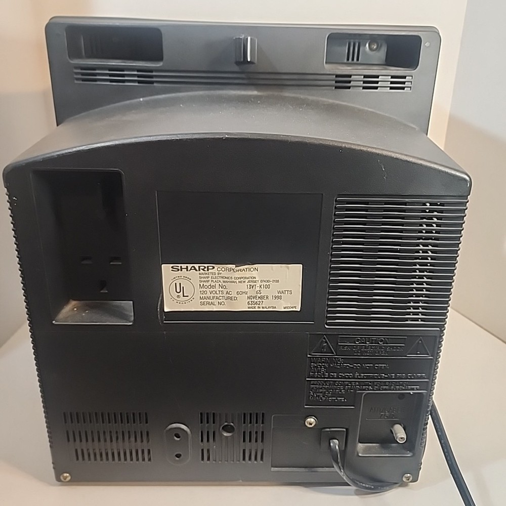 SHARP 13VT-K100 13" CRT TV/VCR COMBO w/ REMOTE Tested Working
