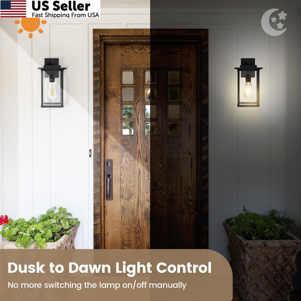 Suraielec 2 Pack E26 E27 Light Sensor Socket Dusk to Dawn Automatic Outdoor