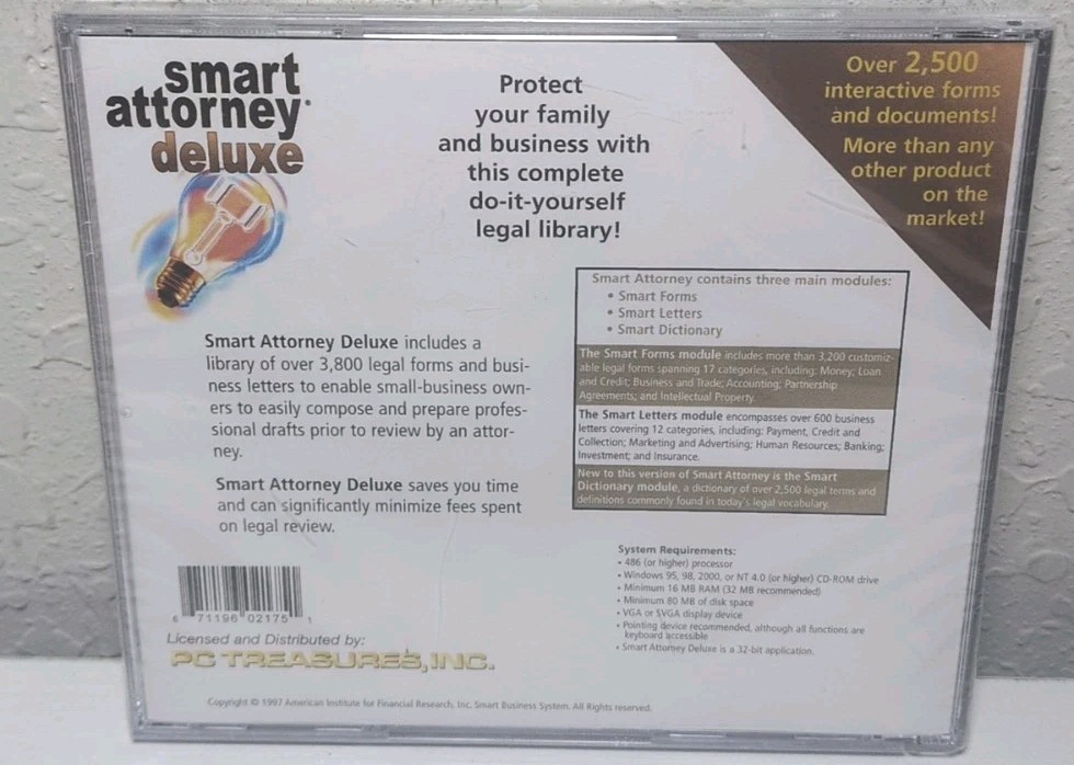 Smart Attorney Deluxe PC CD-ROM Brand New B62