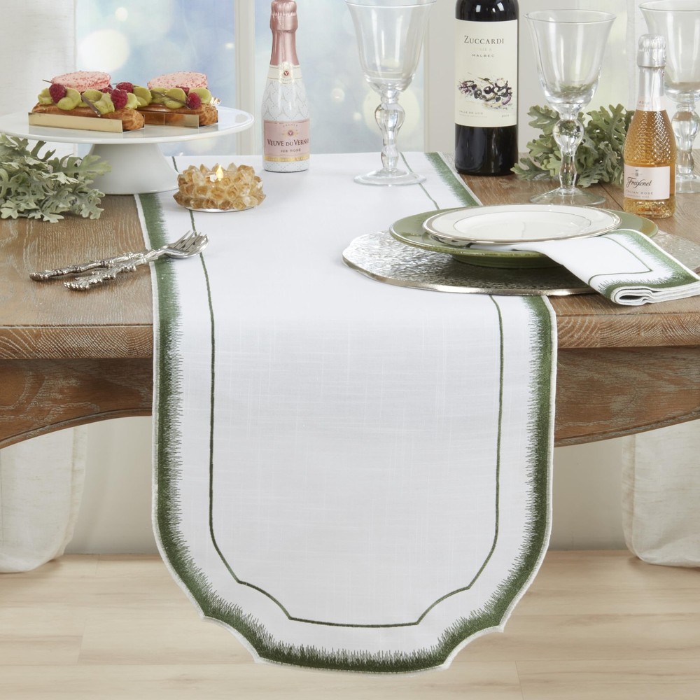 Elegant Embroidery Detail Table Runner