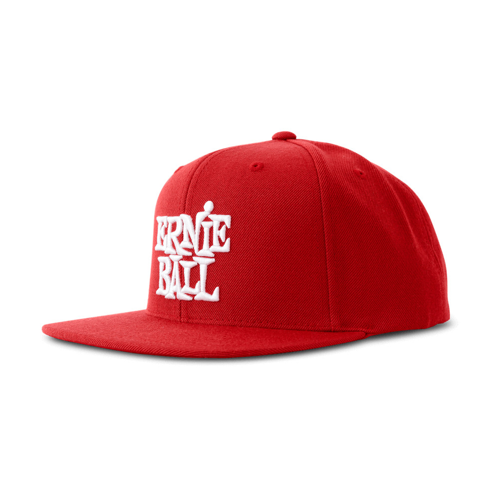 Red with White Stacked Ernie Ball Logo Hat - NEW