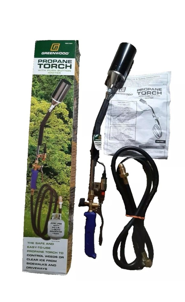 Propane Torch with Push Button Igniter for Driveway Weed Burner & Ice Melting