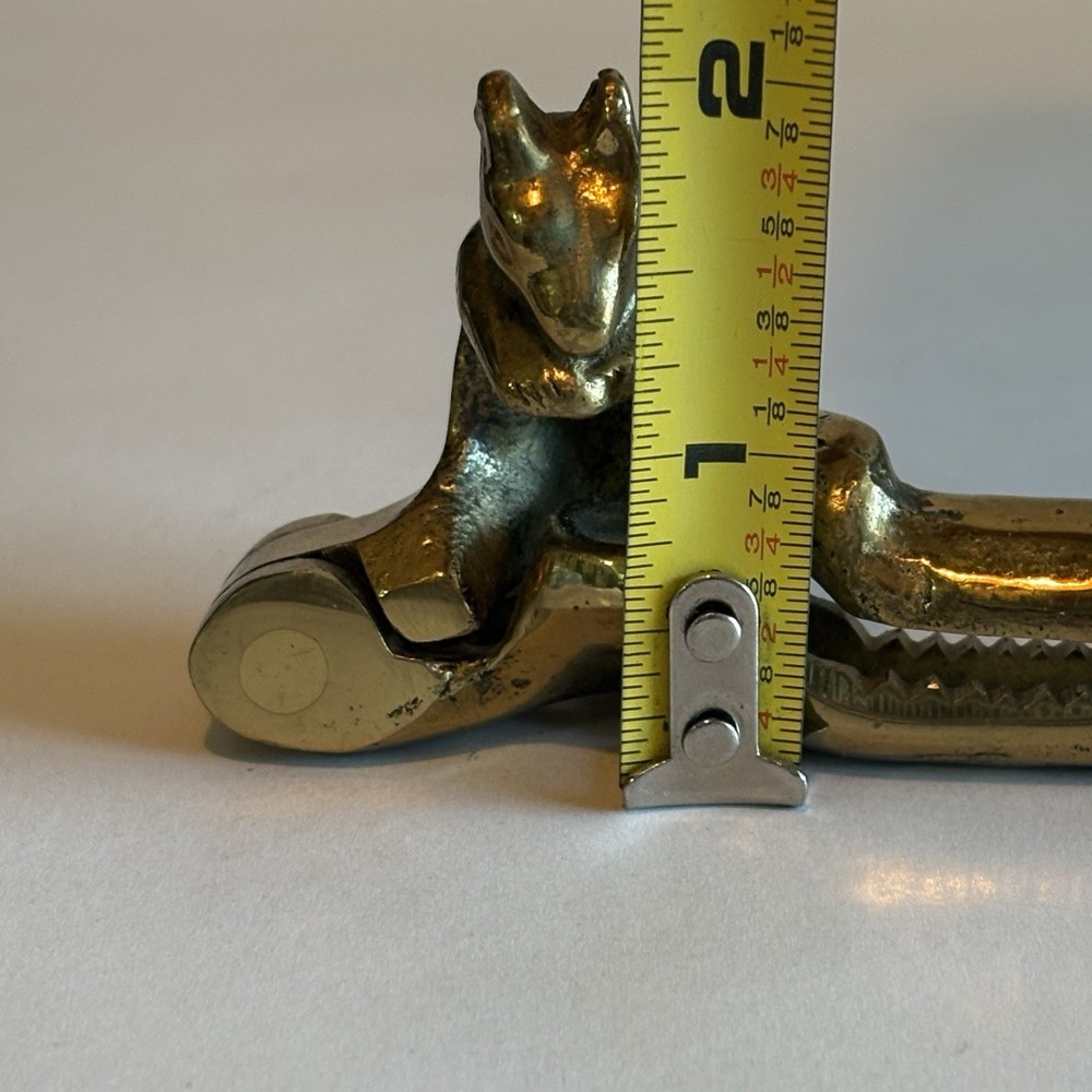 Vintage 5 1/2" SQUIRREL Golden SOLID BRASS Nut Cracker OLD