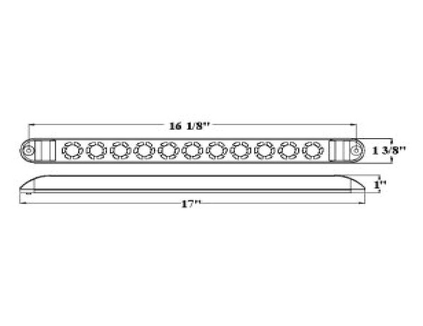 Buyers 5621711 Slimline 17" Red Rectangular Bolt-on Mount LED Tail Light