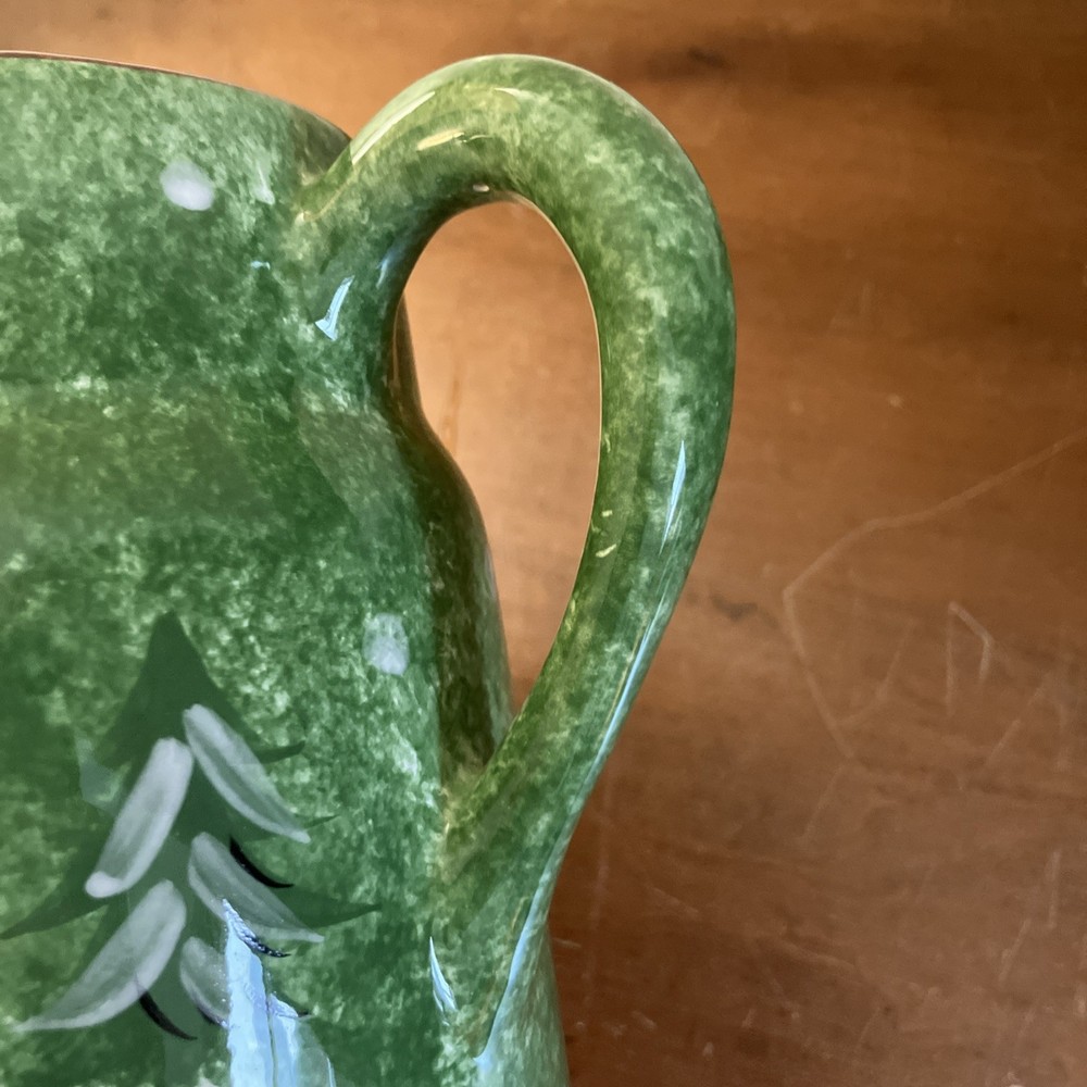 The Cellar Log Cabin Christmas Snowy Winter Dinnerware 7" PITCHER