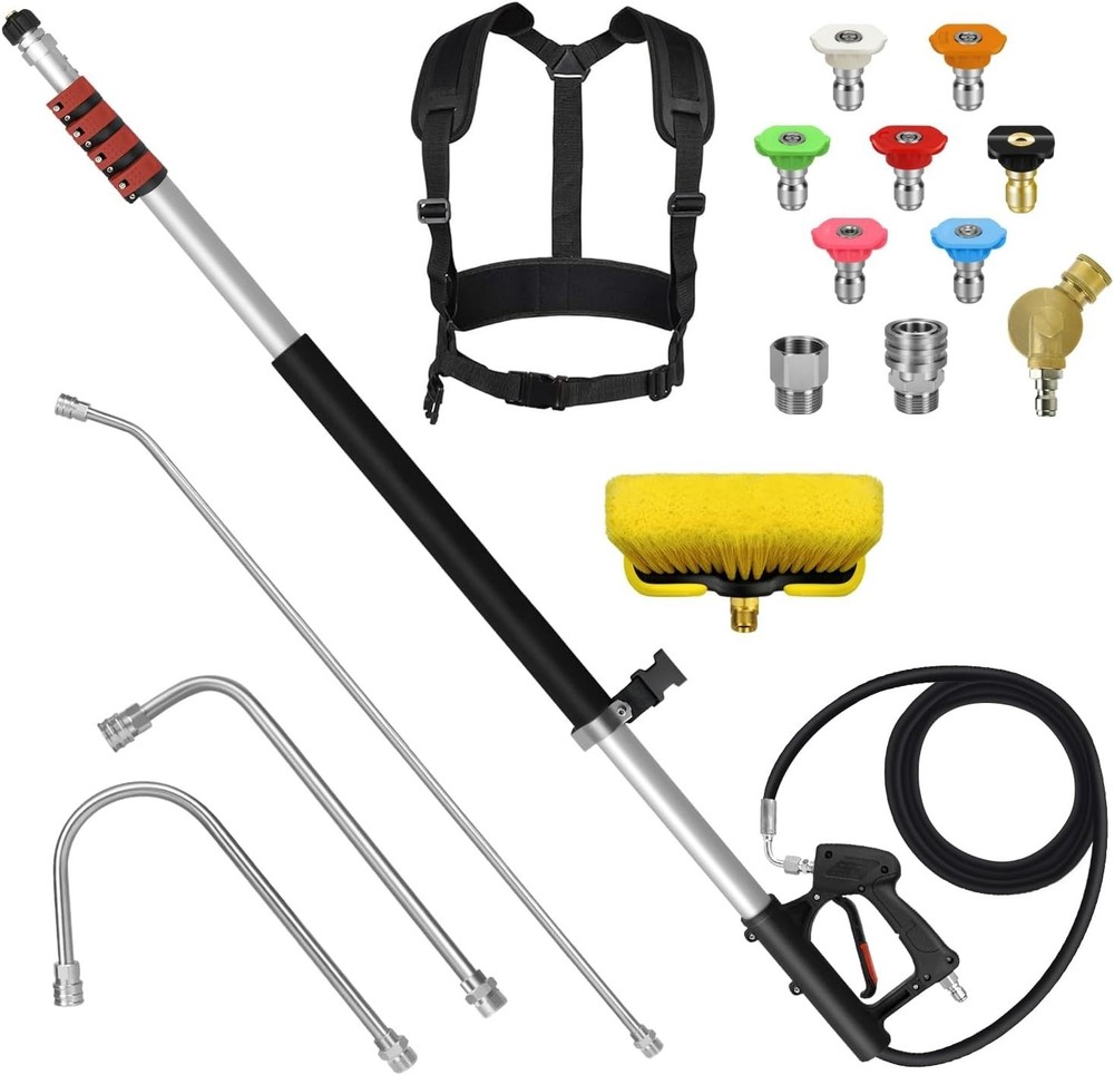 High-Performance 24FT Telescoping Wand Kit - Durable & Efficient Cleaning System