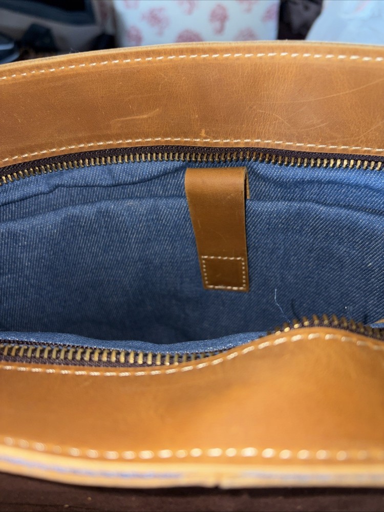 Paul Richard Leather Backpack W/ Strap And Inside Pockets