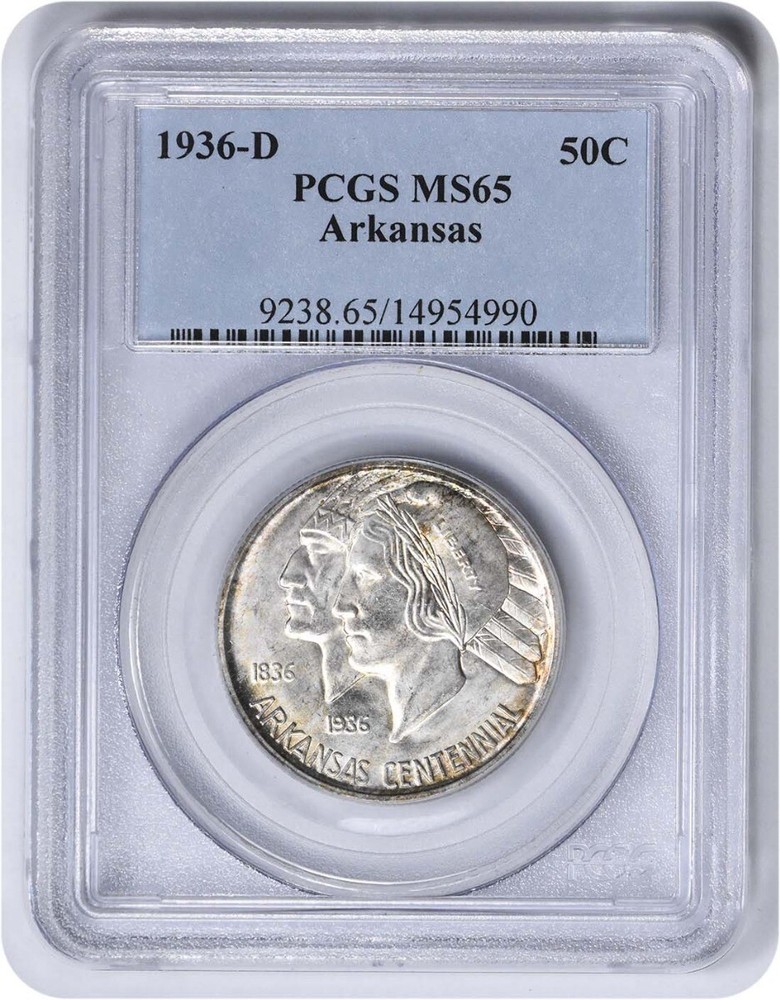Arkansas Commemorative Silver Half Dollar 1936-D MS65 PCGS