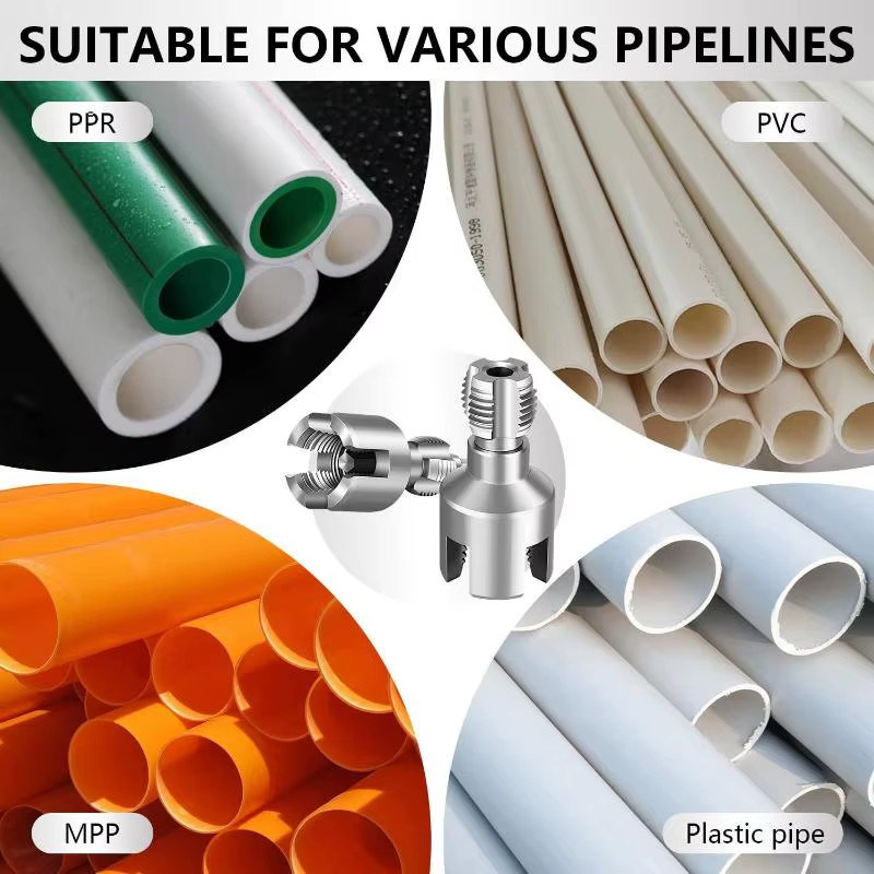 2pcs Integrated Internal & External Pipe Threading-Tool,PVC Pipe Threader Kit