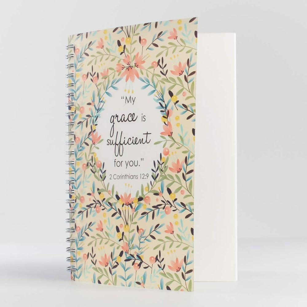 Inspirational Scripture Notebook - My Grace is Sufficient, 6.4 x 9 Inches