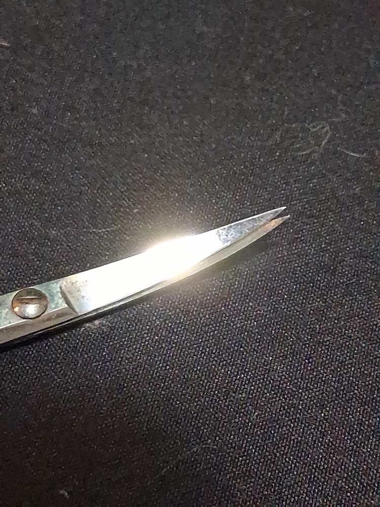 Antique 800 Silver Sewing Scissors Curved Blade Sharp