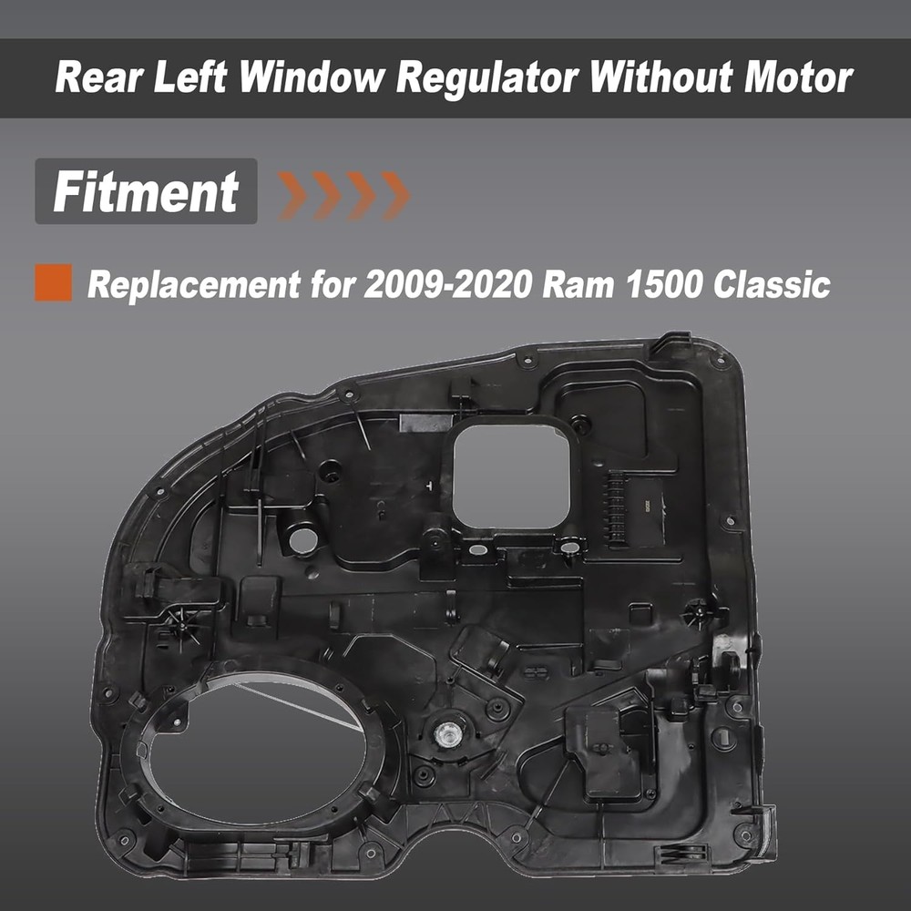 Rear Left Window Regulator Driver Side Without Motor Replacement for Ram 1500 Cl