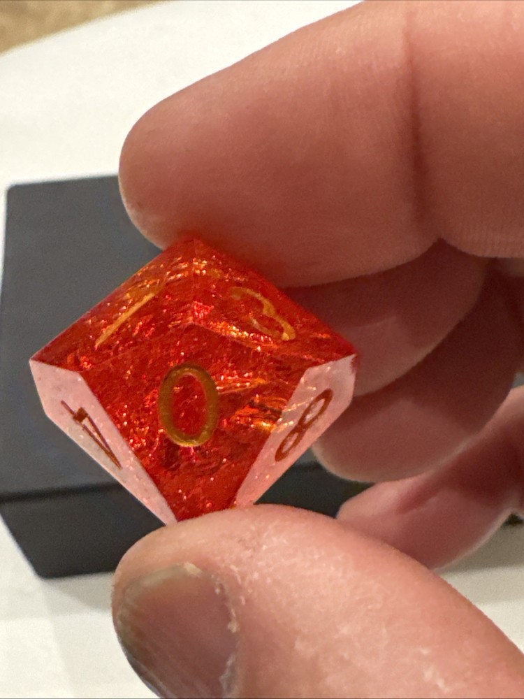 FugaCity D&D Dice Set “Red Paper” Sharp Edge 7 Piece Resin Dungeons & Dragons