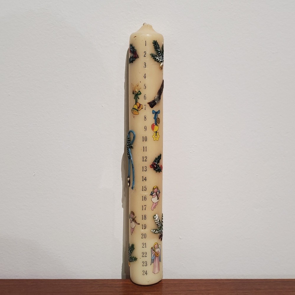 christmas  24 day count down advent candlestick 12" tall