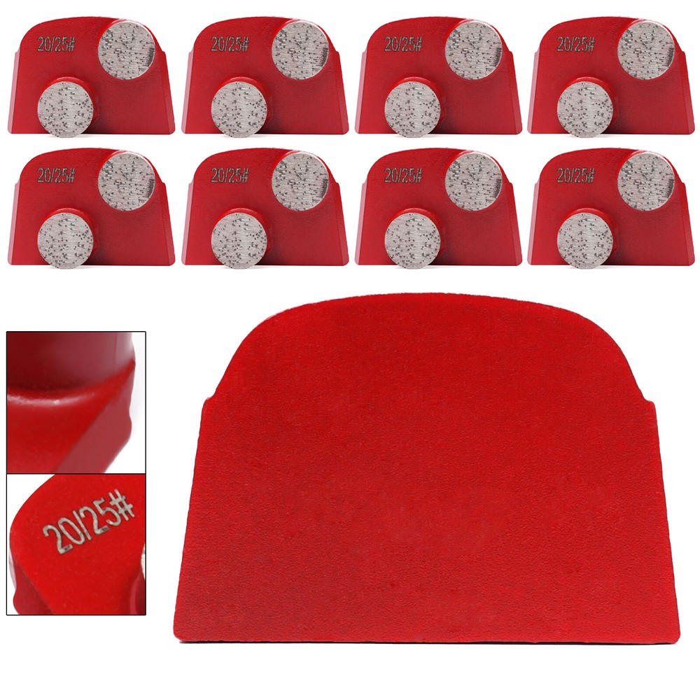 9Pcs Diamond Grinding Pad Grinding Disc Trapezoid Concrete Tool Grit 20/25