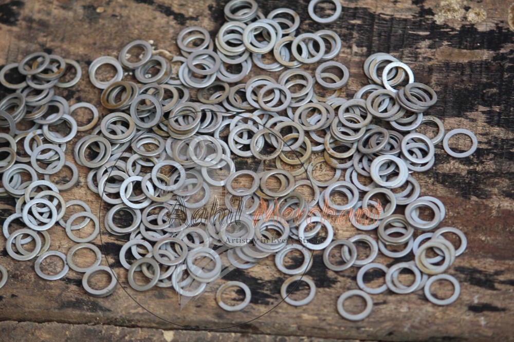 Flat Chainmail Rings Loose Solid - Mild Steel Solid Flat Rings / 9 mm - 1KG