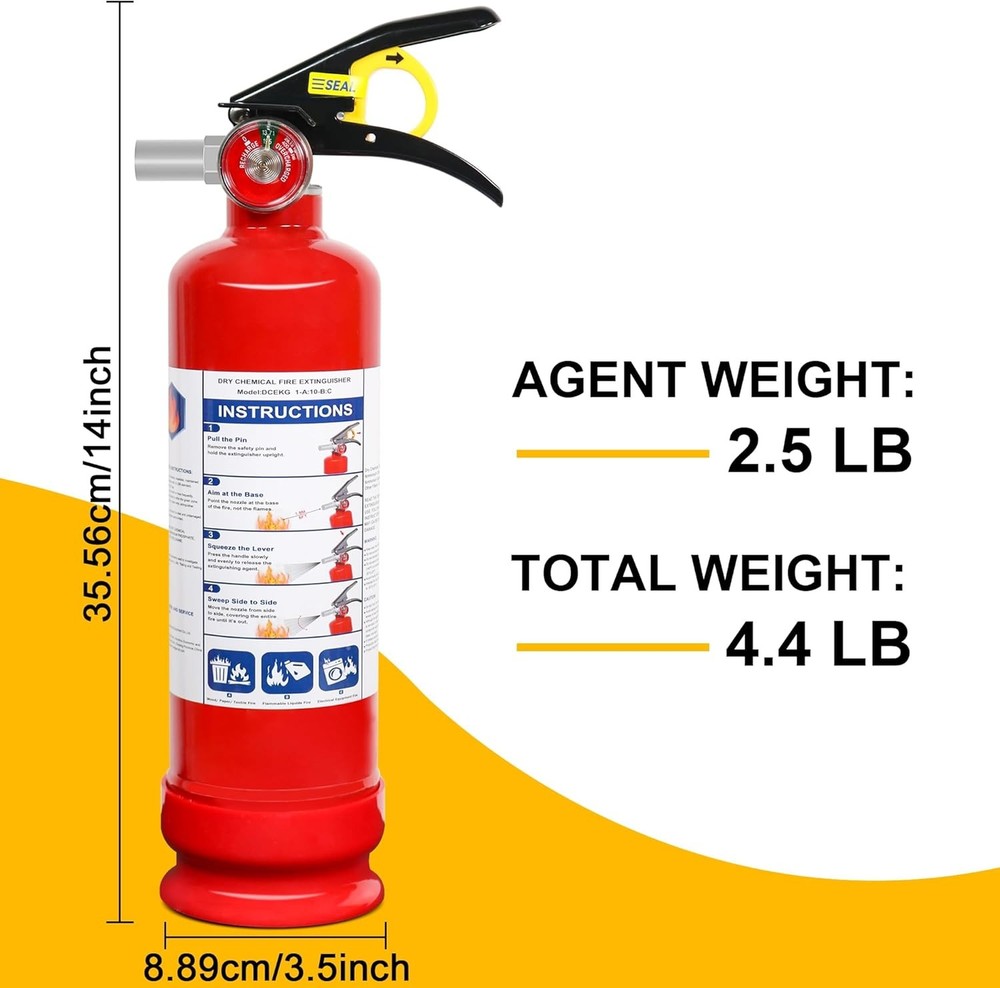 ABC Fire Extinguisher 2.5 lb with Mount 6 Pack