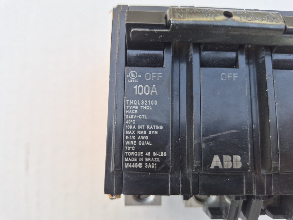 ABB 100 Amp 1 in. 3-Pole Circuit Breaker (THQL32100A) THQL32100A