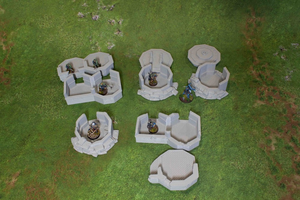 Fortification Bunkers - 3d printed Tabletop Terrain Scenery for Grim Future