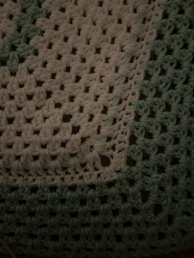 Mint Green & White Square Baby Blanket