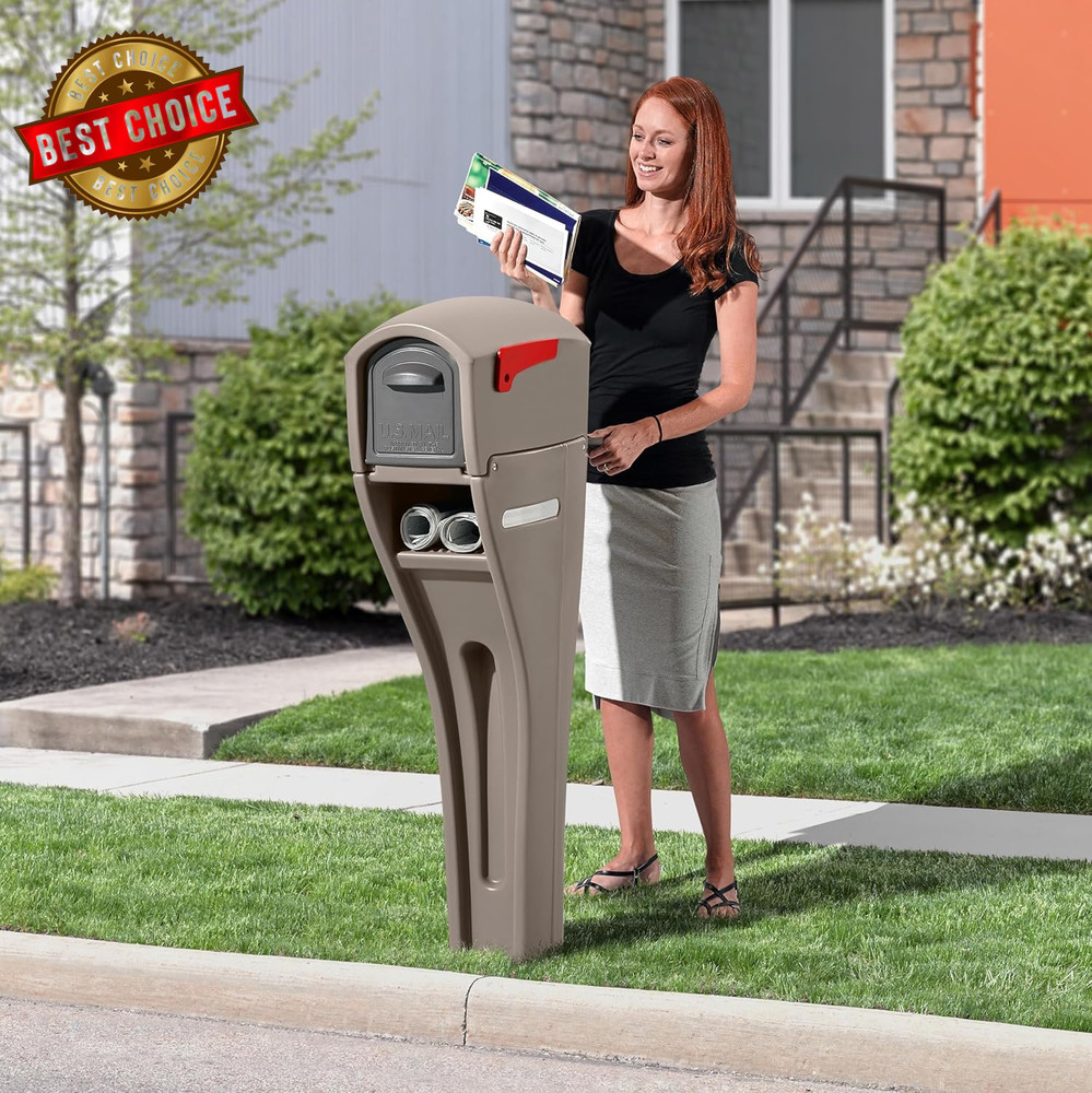 Step2 Mailmaster Streamline Mailbox & Post, Weather Resistant, Large Outdoor Mai