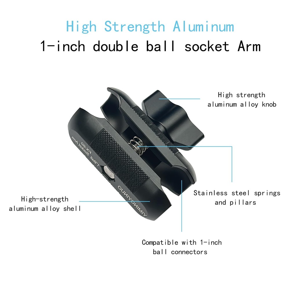 YIMINGYINUO Double Socket Arm Compatible with RAM Mounts B Size 1" Ball Compo...