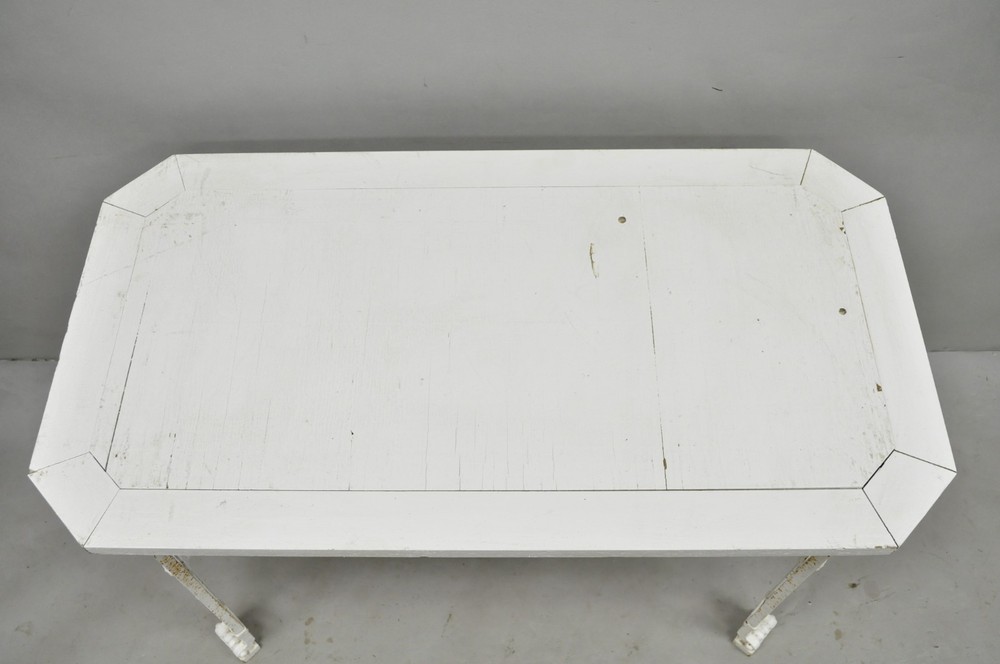 Antique Gothic Renaissance Wrought Iron Stretcher Base Potting Side Table (B)