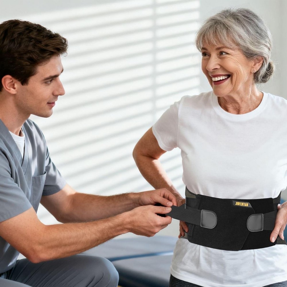 JIUFENTIAN Copper Back Brace Lower Back Pain Support Herniated Disc Sciatica Rec