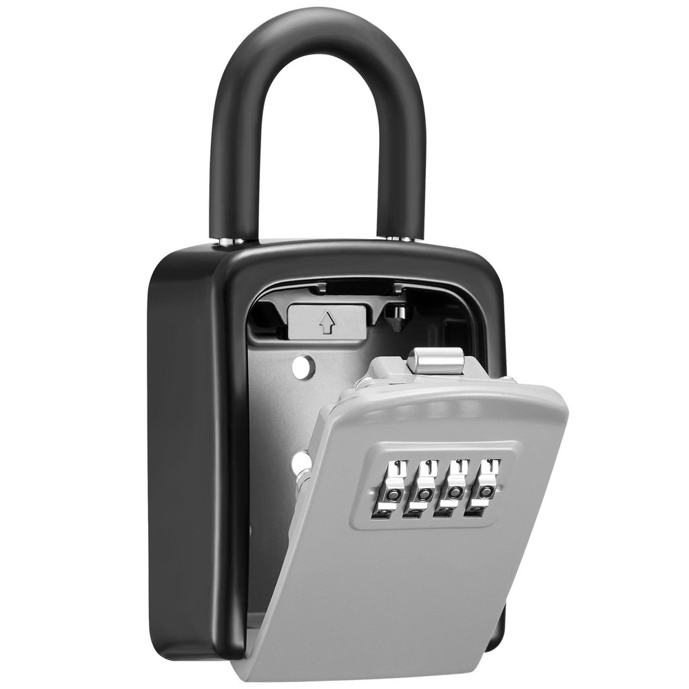Key Lock Box, 4-Digit Combination Key Storage Lockbox, Portable Wall Mounted ...