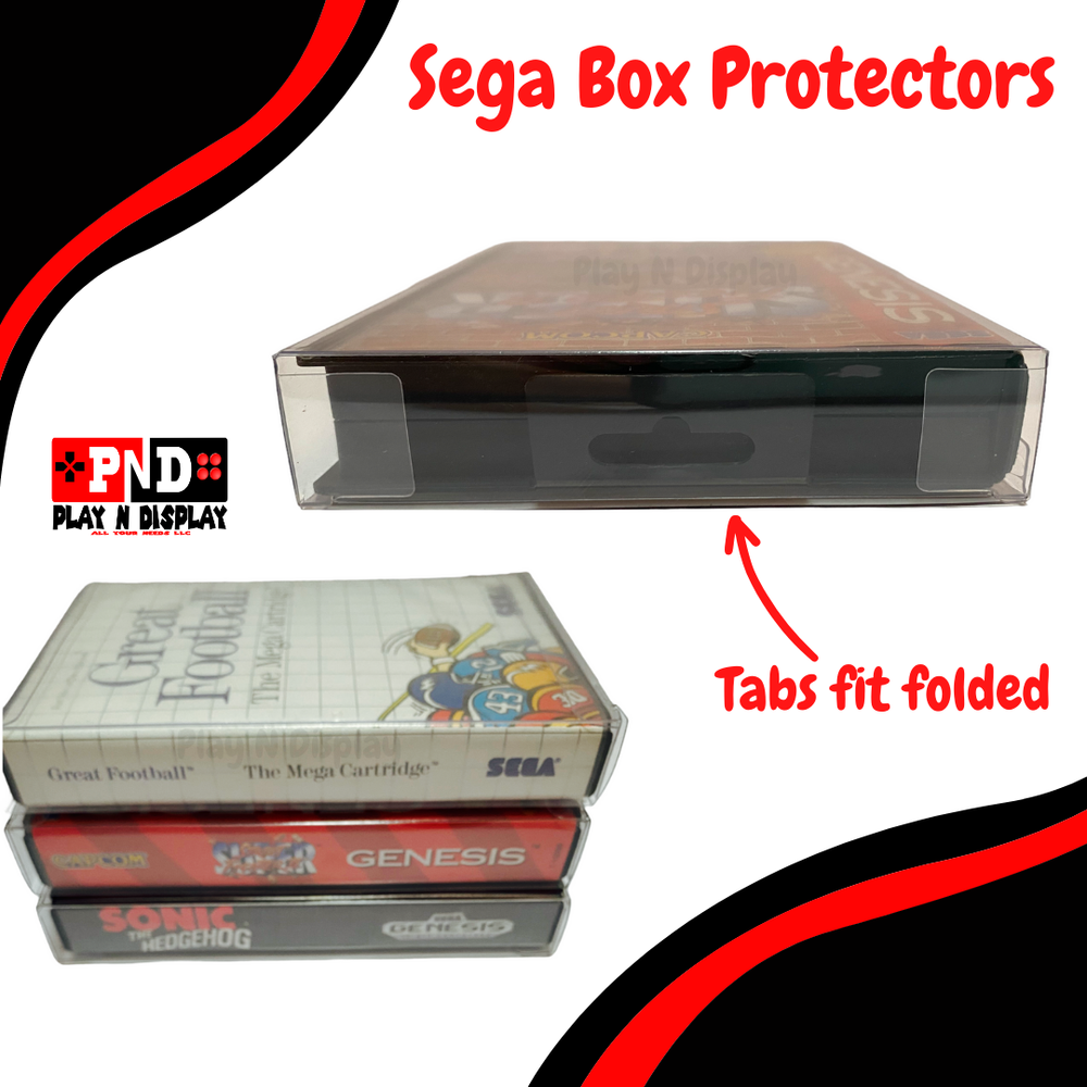 5 Sega Genesis Box Protectors Clear Plastic Display Case Storage Sleeve Thick