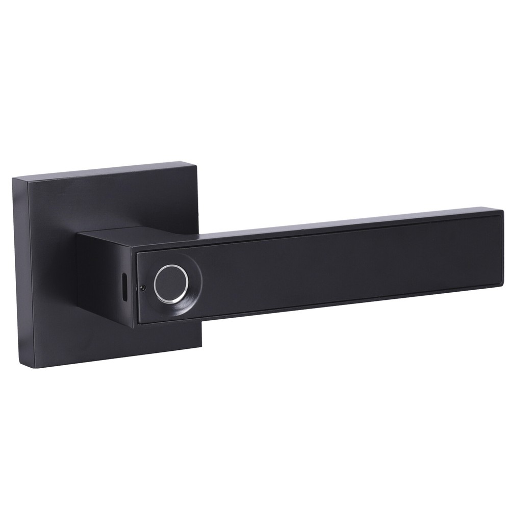 Smart Lock Semiconductor Biological Fingerprint Handle Lock w/ Keys Black/Silver
