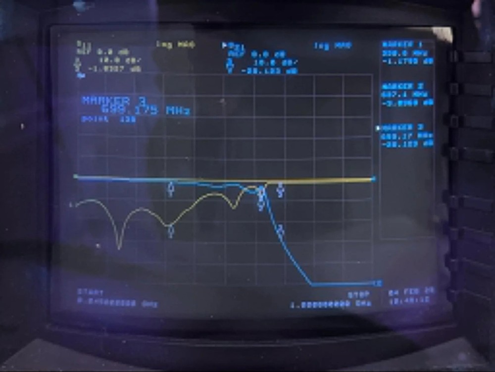 3496 Lowpass Filter 630Mhz