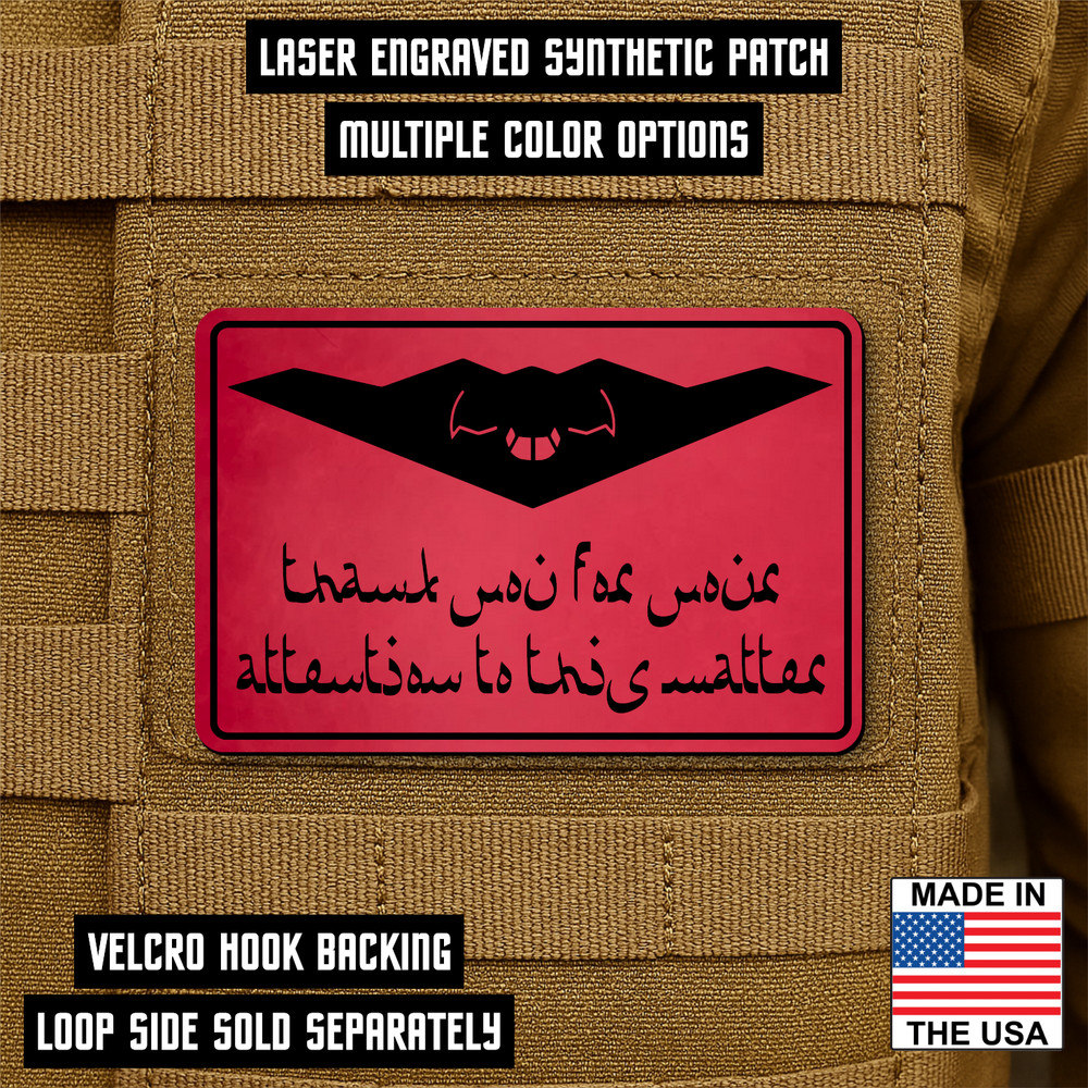 Funny B2 Spirit Bomber Morale Patch 2"x3" Hook & Loop Tactical Patch