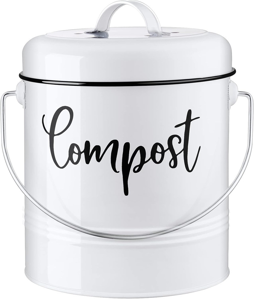 Compost Bin Kitchen, 1.3 Gallon Farmhouse Kitchen Compost Bin Countertop, Indoor