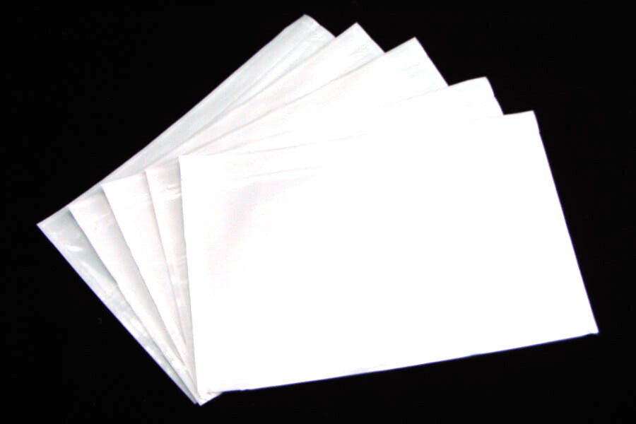 100 x Document Enclosed Pouch 115 x 150MM White Blank Plain Invoice Envelope