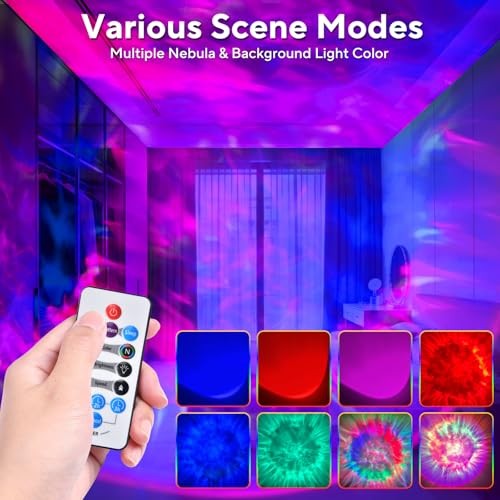 Galaxy Projector for Bedroom, Nebula Ceiling Led Lamp with Remote & White