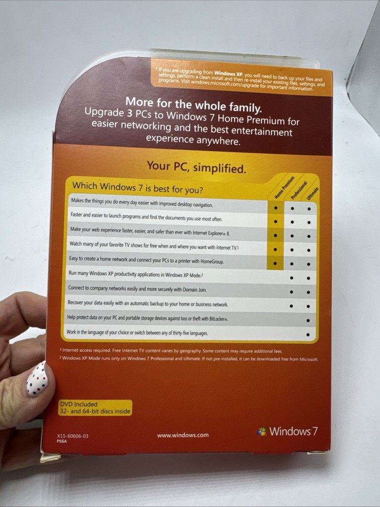 Microsoft Windows 7 Home Premium 2010 Family Pack Pre-Owned