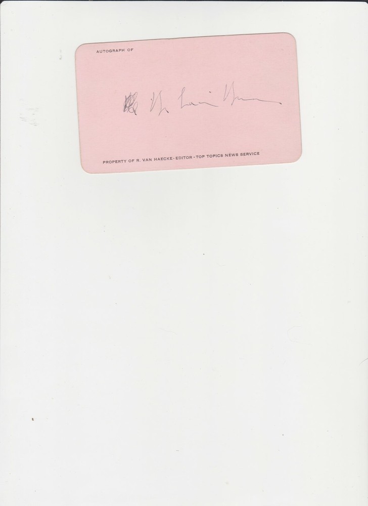 BEN LUCIEN BURMAN AUTHOR AUTOGRAPH ON CARD