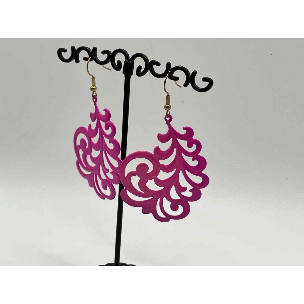 Fuchsia Large Victorian Wing Dangle Earrings!