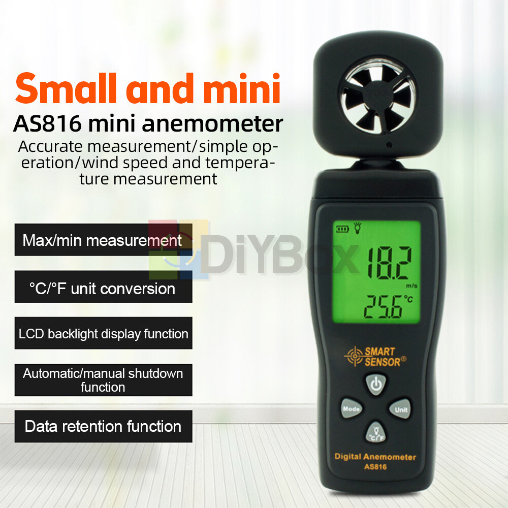 Smart sensor AS816 Air Flow Meter Anemometer Handheld Digital Wind Speed Measure