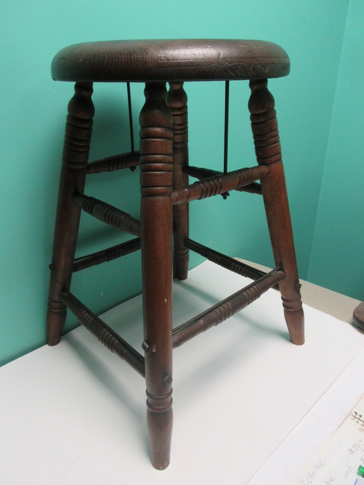 Antique Vintage Old Solid Wood Stool