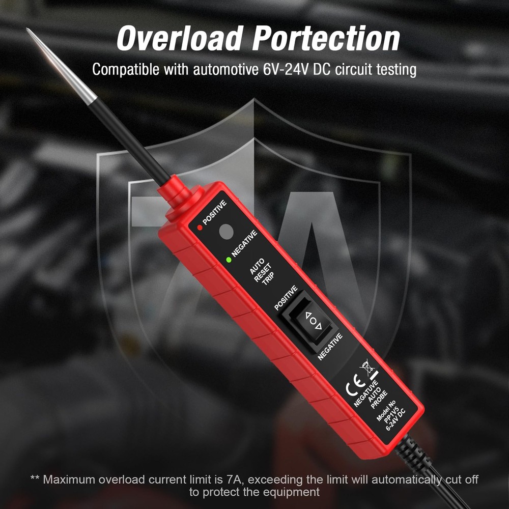 Power Circuit Probe Tester 6V-24V DC Continuity Component Polarity Test