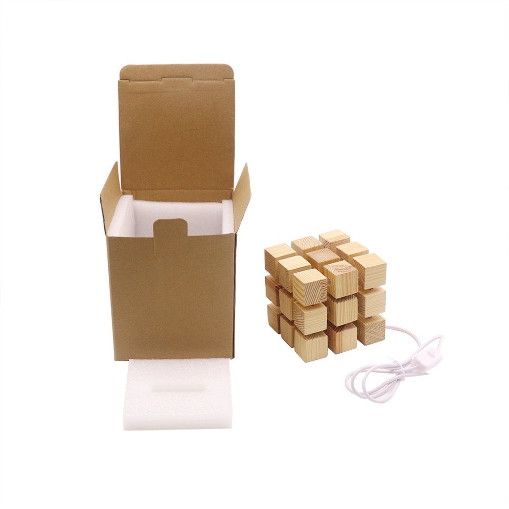 USB Magic Cube LED Night Light Bedside Lamp Bedroom Nightstand Decorative Gift