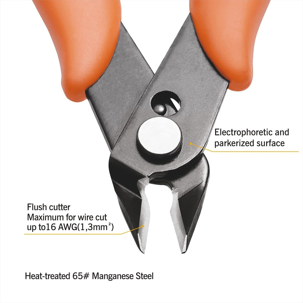 KATA Micro Wire Cutters Pliers: Precision Flush Cutter Tools Small, Orange