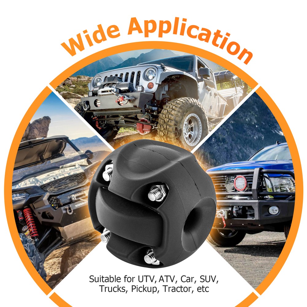 2PACK For ATV UTV SUV ORV Winch Synthetic Rope Split Cable Hook Stopper Rubber