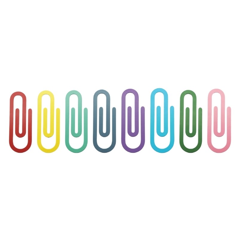 8Pcs Clips Multi Color For Office Documents Book Marking