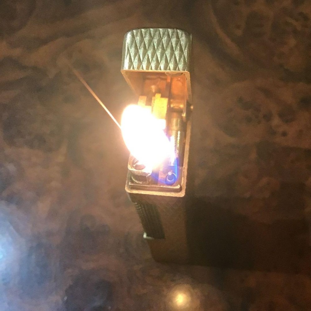 Overhauled Dunhill Rollagas lighter Gold without box