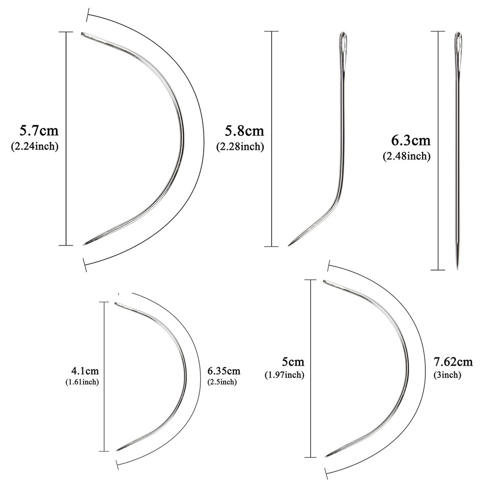 Weaving Needle Combo Deal Black Thread with 10pcs Needle for Making Wig Sewin...