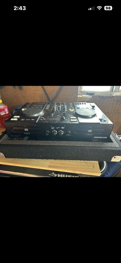Professional SCRATCH 2500 Double Deck DJ Controller Black w/ Case